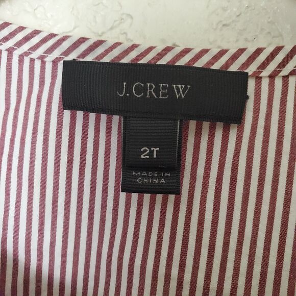 J. CREW Stripe Ruffle Top Women's Size 2 Tall Sleeveless Pullover Shirt - Picture 5 of 5